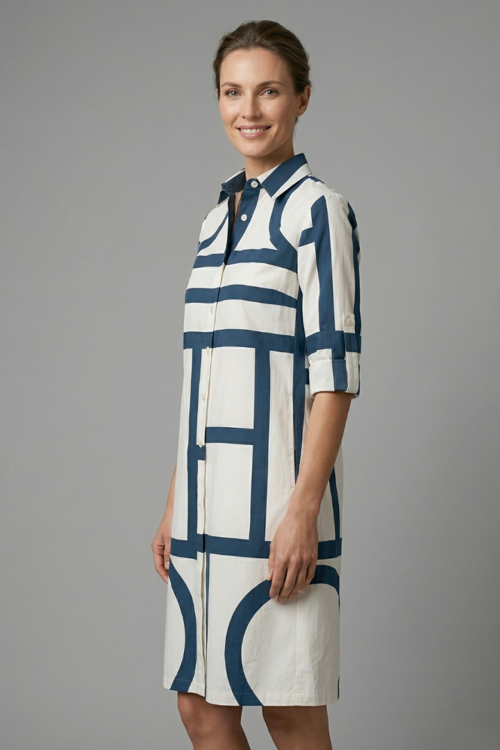 Holly Murphy | Geometric Print Shirt Dress For Women
