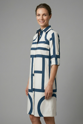 Holly Murphy | Geometric Print Shirt Dress For Women