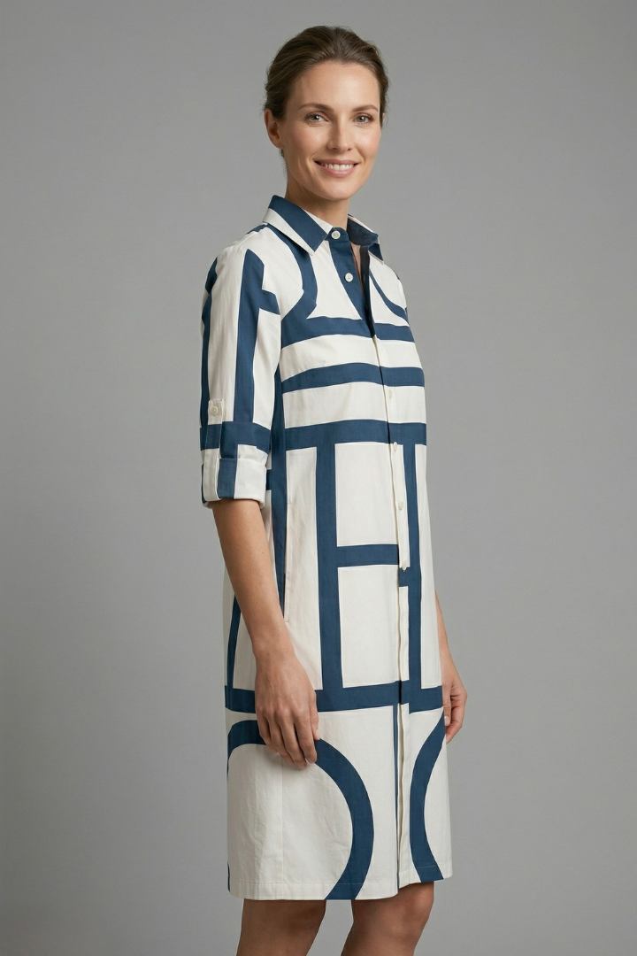 Holly Murphy | Geometric Print Shirt Dress For Women