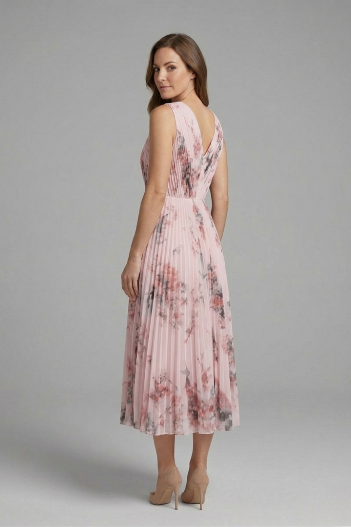 Imogen Hughes | Floral Pleated Midi Dress For Women