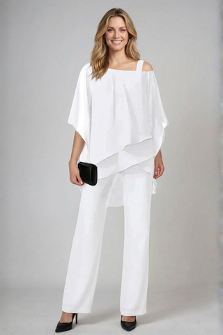 Sienna Parker | Asymmetrical Chiffon Two-Piece Set For Women