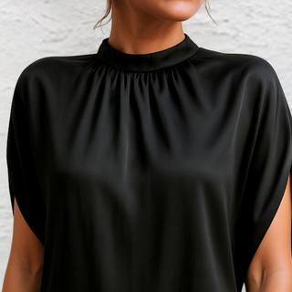 Charlotte Bennett | High-Neck Satin Mini Dress For Women