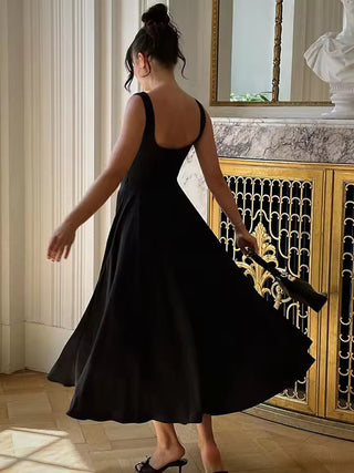 Chloe Harrington | Elegant Black Midi Formal Dress For Women