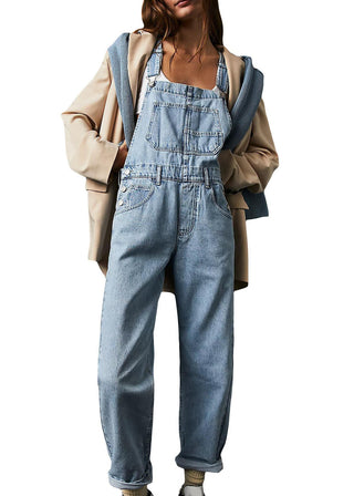 Amélie Laurent | Denim Utility Overalls with Relaxed Fit Comfort For Women