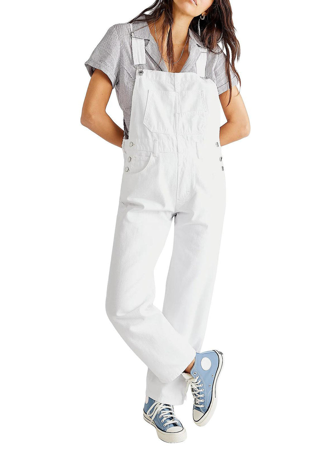 Amélie Laurent | Denim Utility Overalls with Relaxed Fit Comfort For Women
