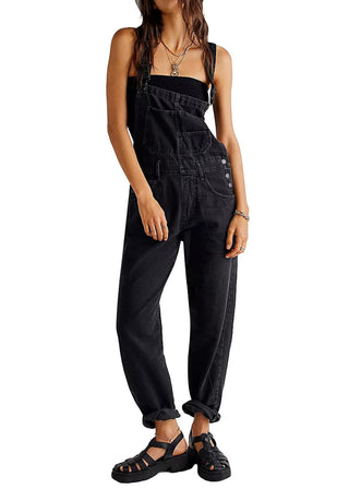 Amélie Laurent | Denim Utility Overalls with Relaxed Fit Comfort For Women