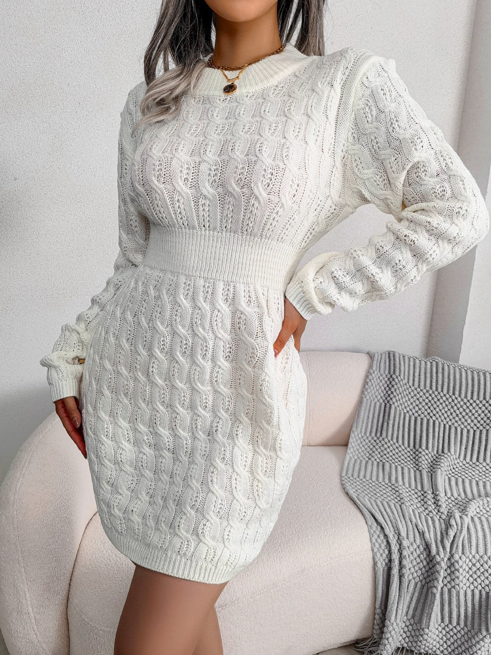 Sofia Bellini | Elegant Knit Mini Dress For Women