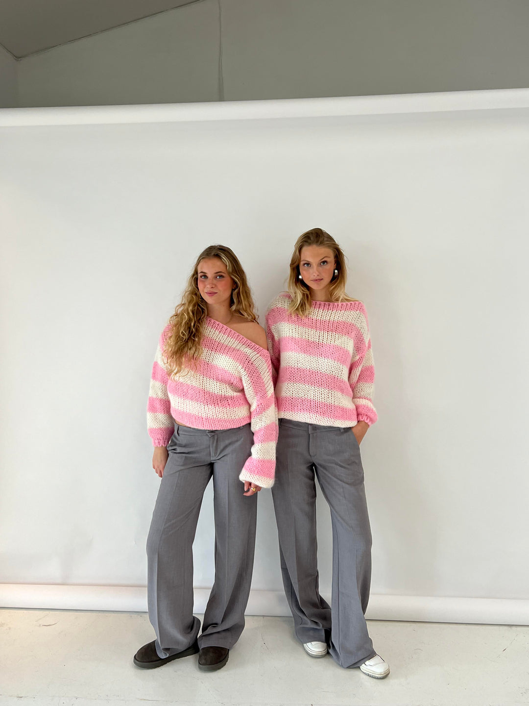 Amélie Laurent | Oversized Striped Knit Sweater With Cozy Luxe Appeal For Women