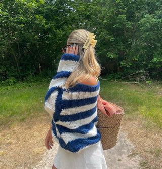 Amélie Laurent | Oversized Striped Knit Sweater With Cozy Luxe Appeal For Women