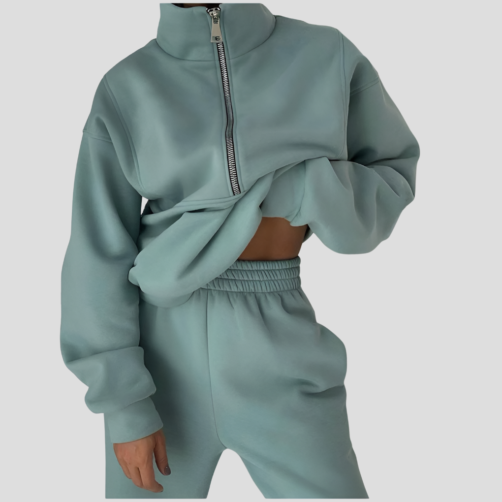 Elena Moreau | Luxe Zip Lounge Set For Women