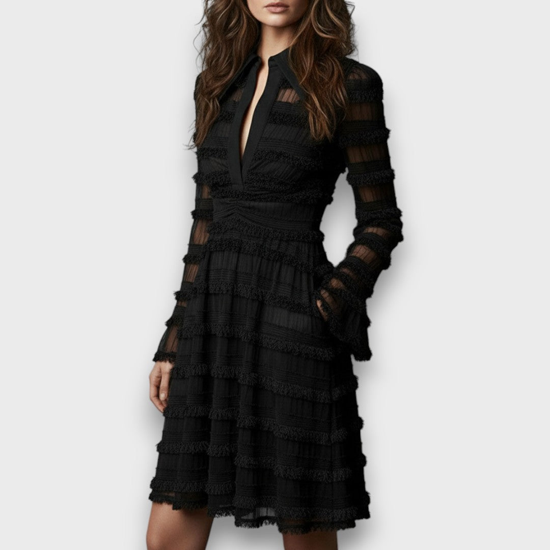 Lily King | V-Neck Long Sleeve Midi Dress For Women