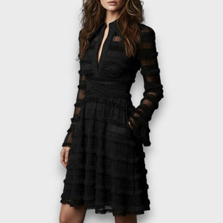 Lily King | V-Neck Long Sleeve Midi Dress For Women