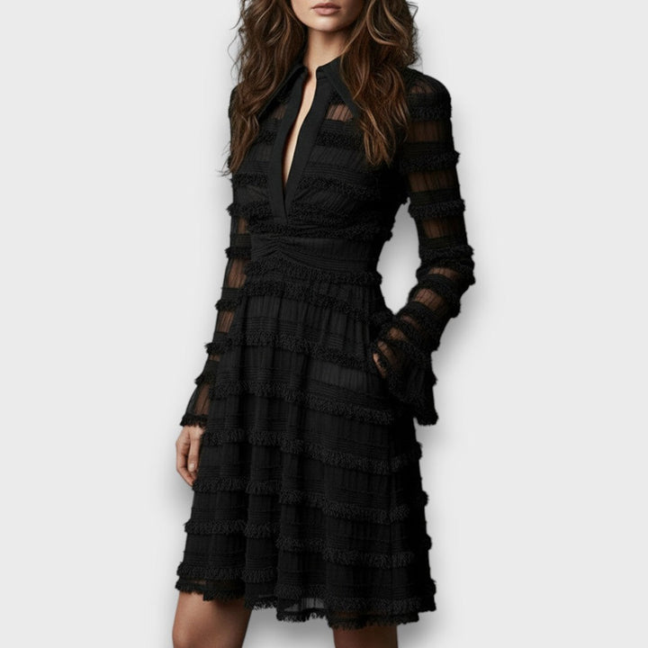 Lily King | V-Neck Long Sleeve Midi Dress For Women