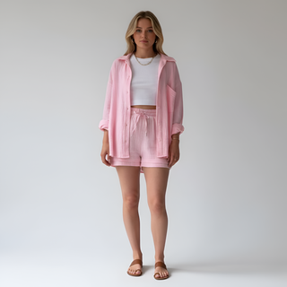 Jade Harrison | Oversized Shirt & Shorts Set For Women