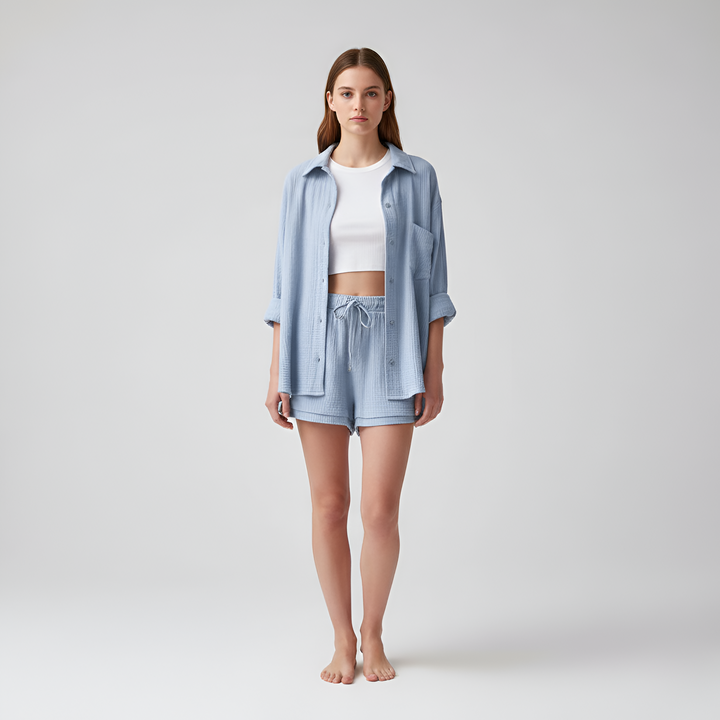 Jade Harrison | Oversized Shirt & Shorts Set For Women