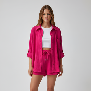 Jade Harrison | Oversized Shirt & Shorts Set For Women