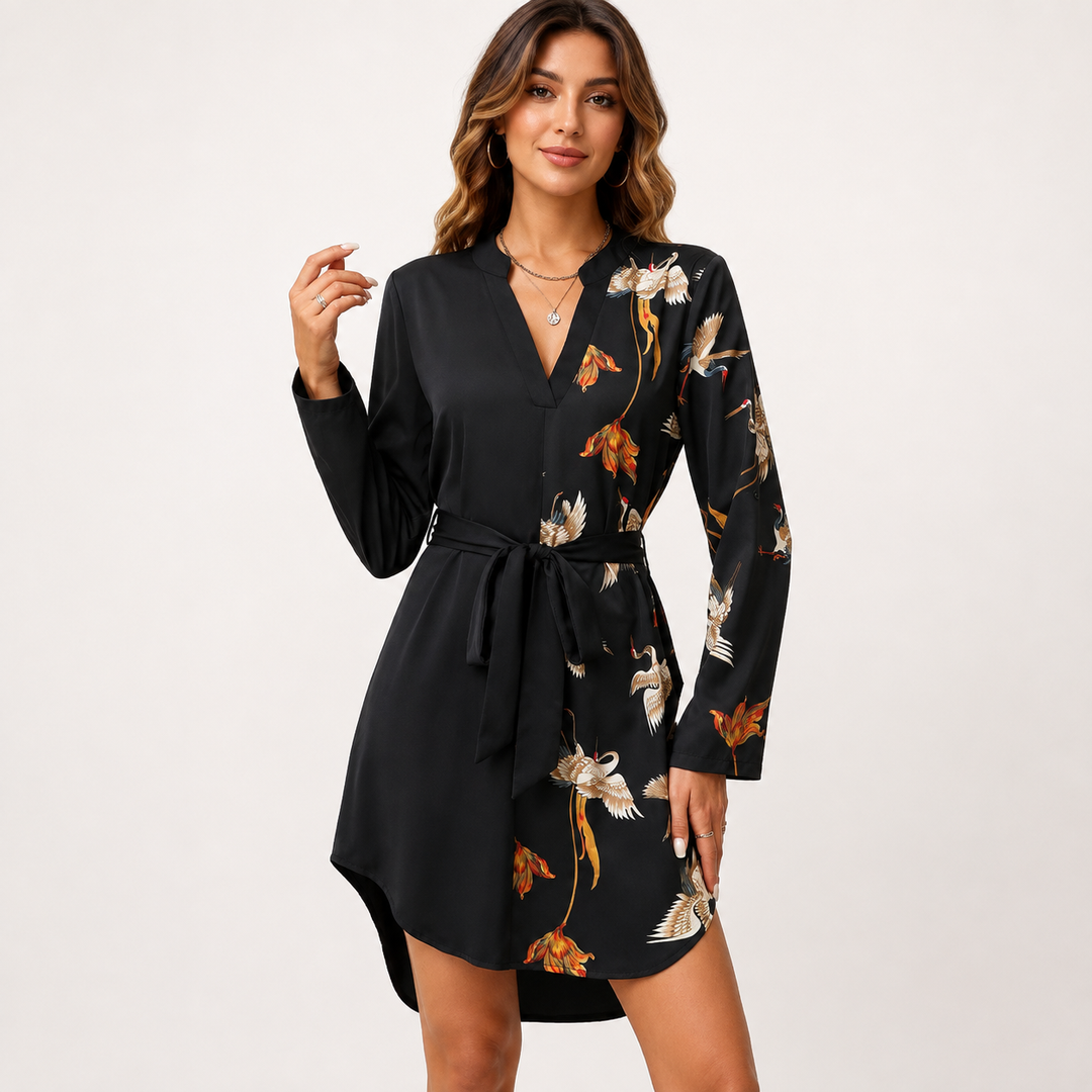 Zoe Bennett | Floral V-Neck Midi Dress For Women