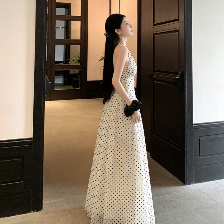 Holly Wright | Polka Dot Halter Maxi Dress For Women