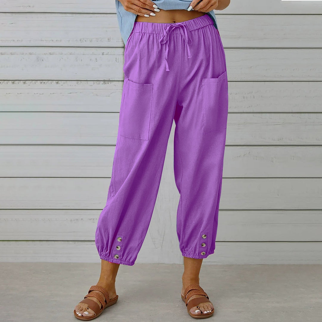 Lauren Cooper | Relaxed Drawstring Cropped Trousers For Women