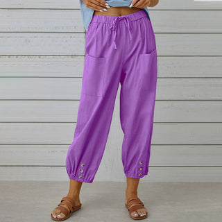 Lauren Cooper | Relaxed Drawstring Cropped Trousers For Women