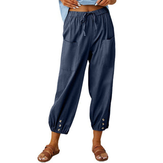 Lauren Cooper | Relaxed Drawstring Cropped Trousers For Women