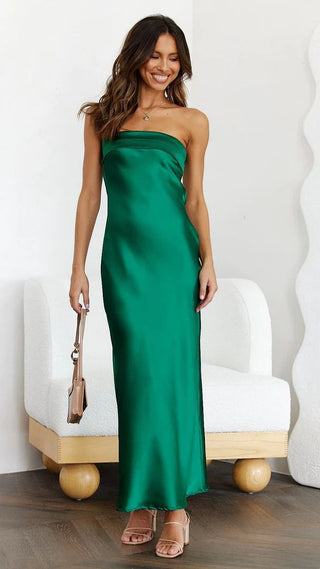 Ava Cromwell | Strapless Satin Maxi Dress For Women
