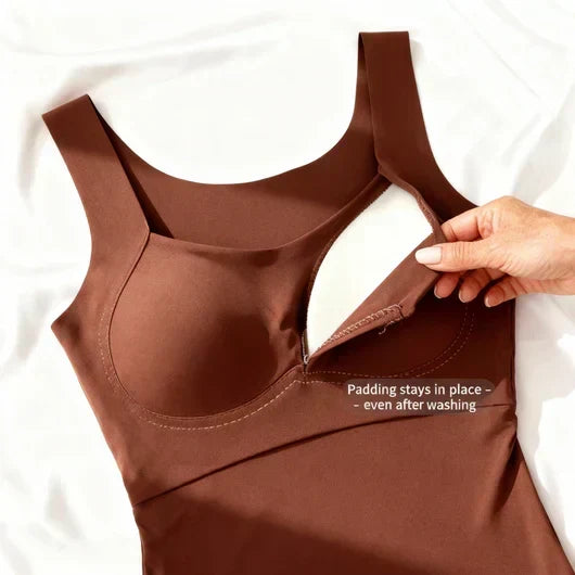 Brooke Lawson | Built-In Bra Tank Top in Warm Mocha For Women