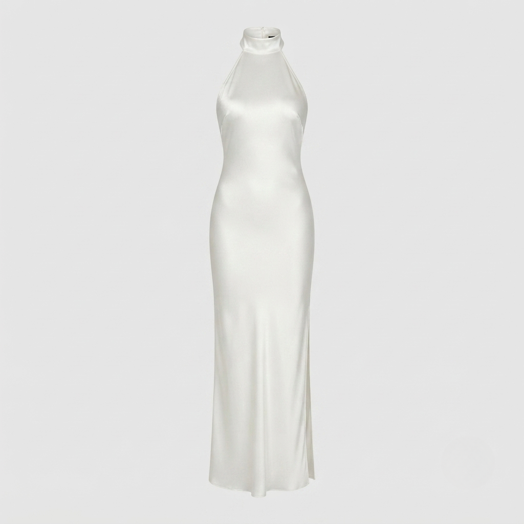 Amelia Kingston | Backless Pearl Halter Maxi Dress For Women