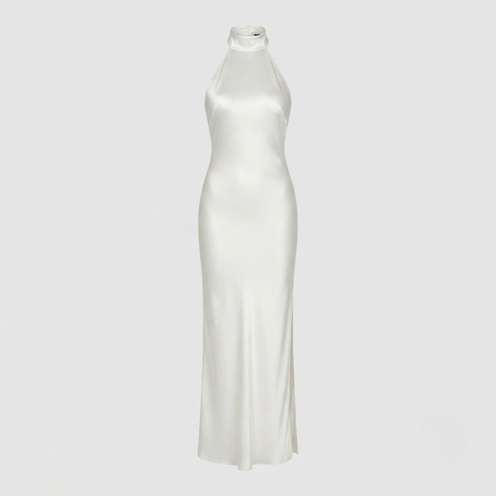 Amelia Kingston | Backless Pearl Halter Maxi Dress For Women