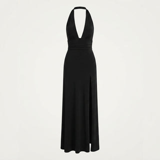 Amelia Langford | Deep V Halter Maxi Evening Dress For Women