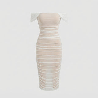 Audrey Flemming | Off-Shoulder Ruched Midi Dress For Women