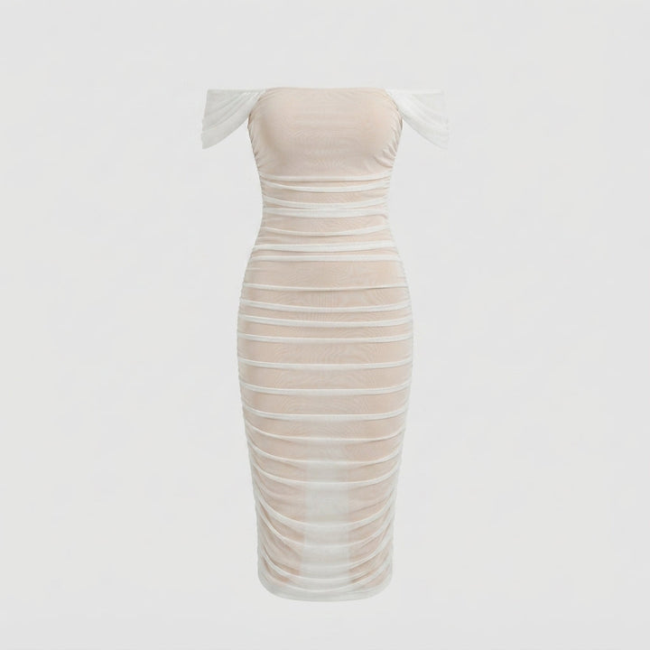Audrey Flemming | Off-Shoulder Ruched Midi Dress For Women
