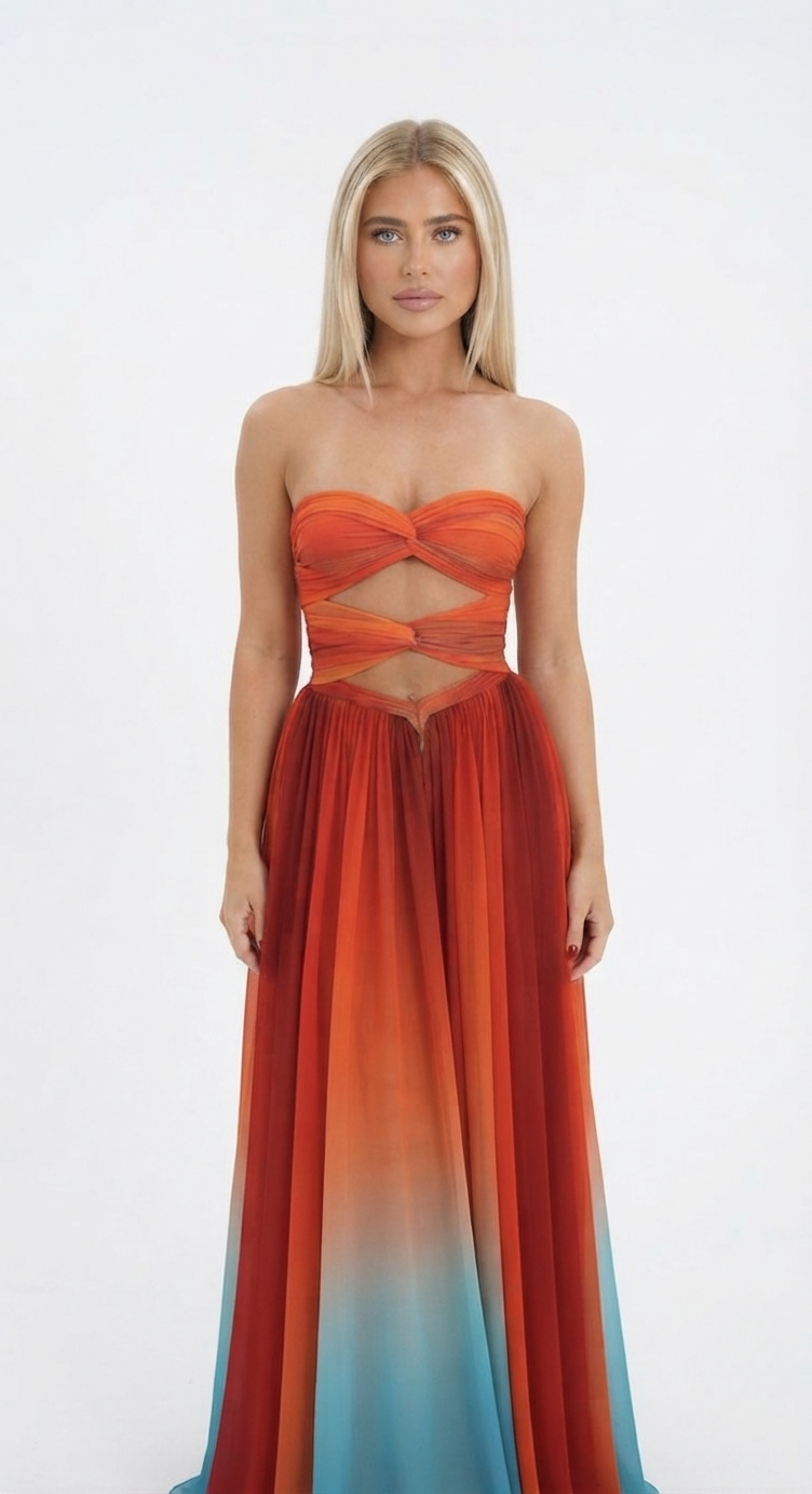 Ava Thornton | Strapless Cut-Out Maxi Dress For Women