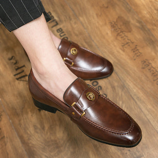 Hugh Sullivan | Metal-Buckle Leather Loafers For Men
