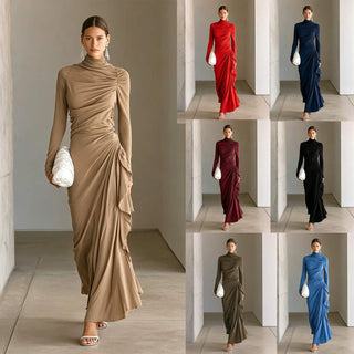 Imogen Wright | High-Neck Draped Maxi Dress For Women