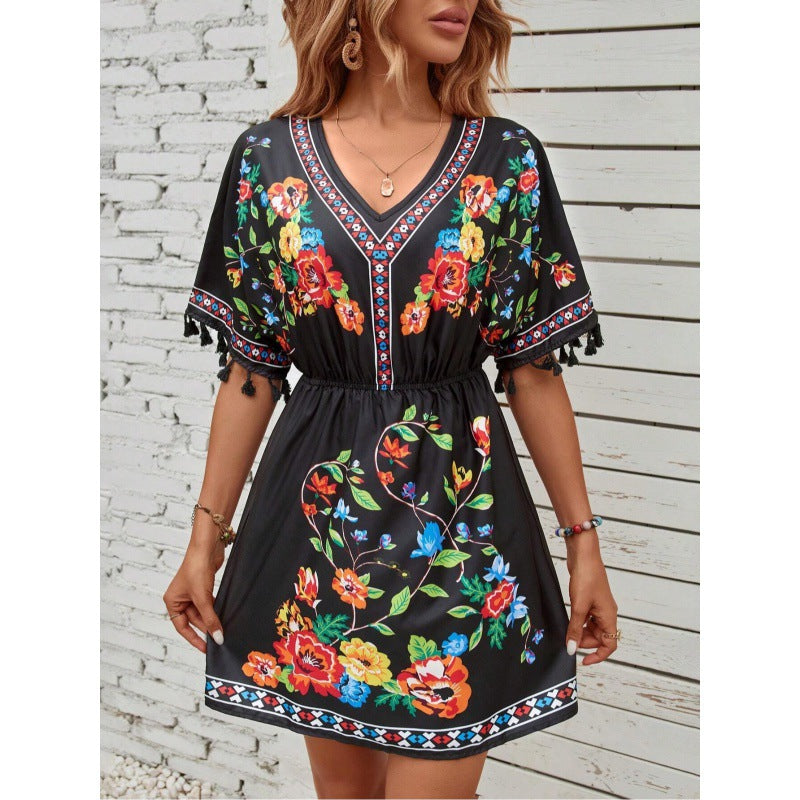 Isla Pemberton | Boho Floral Mini Dress For Women