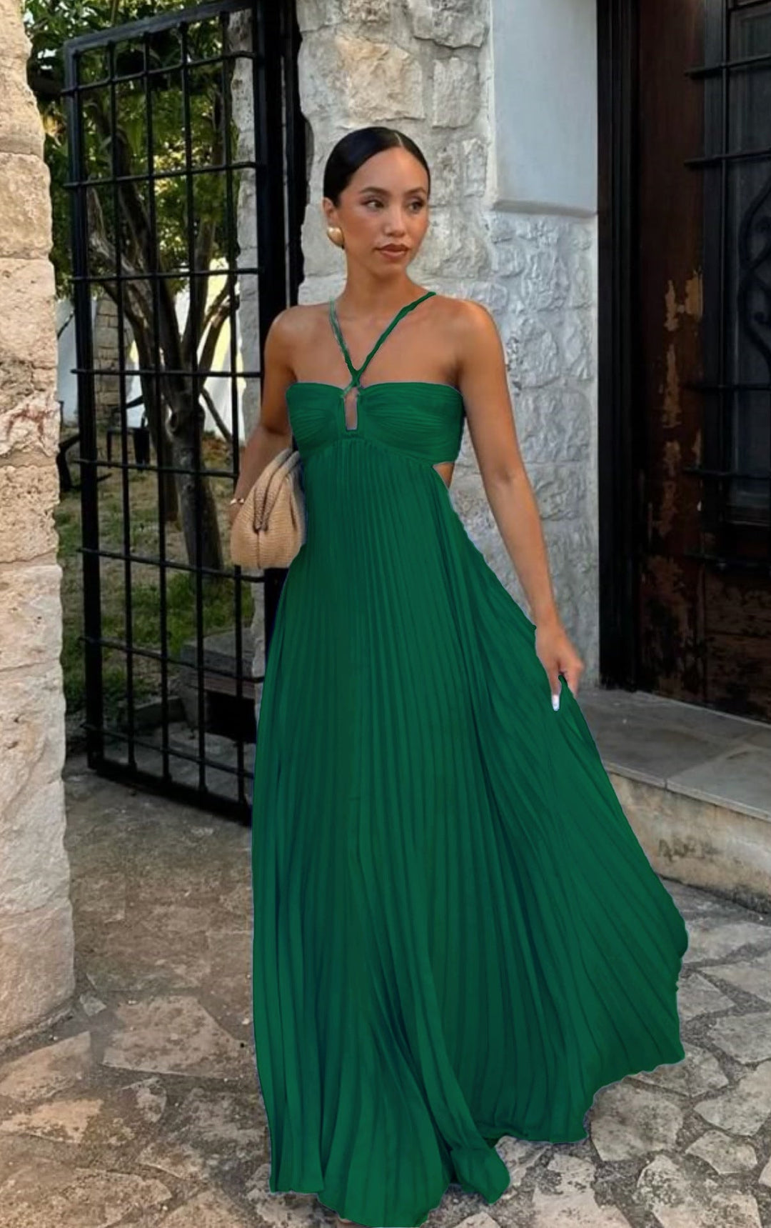 Lily Crompton | Pleated Halter Maxi Dress For Women