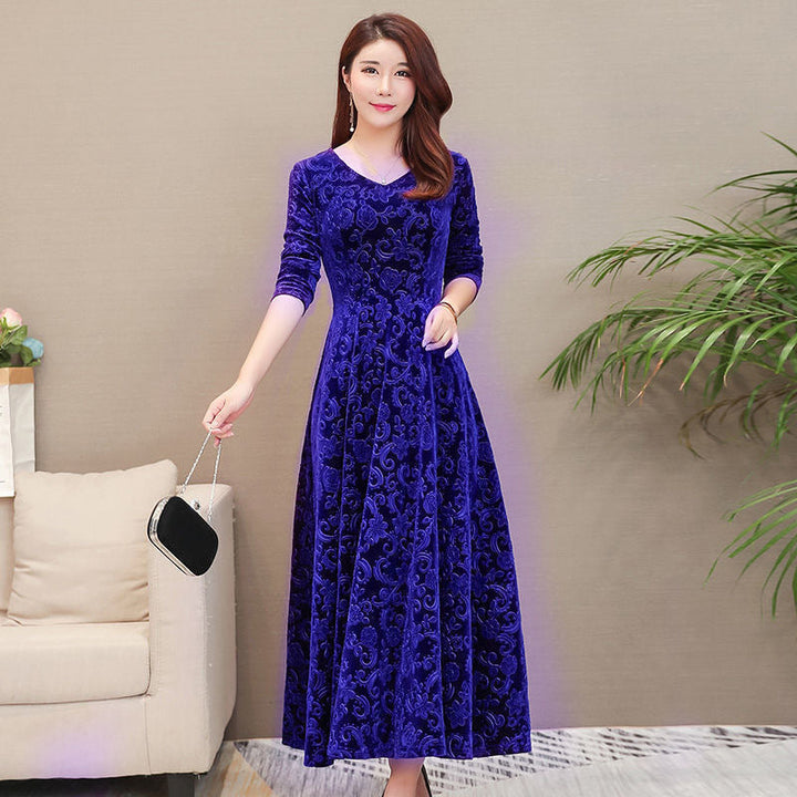 Elise Campbell | Embossed Velvet Midi Dress For Women