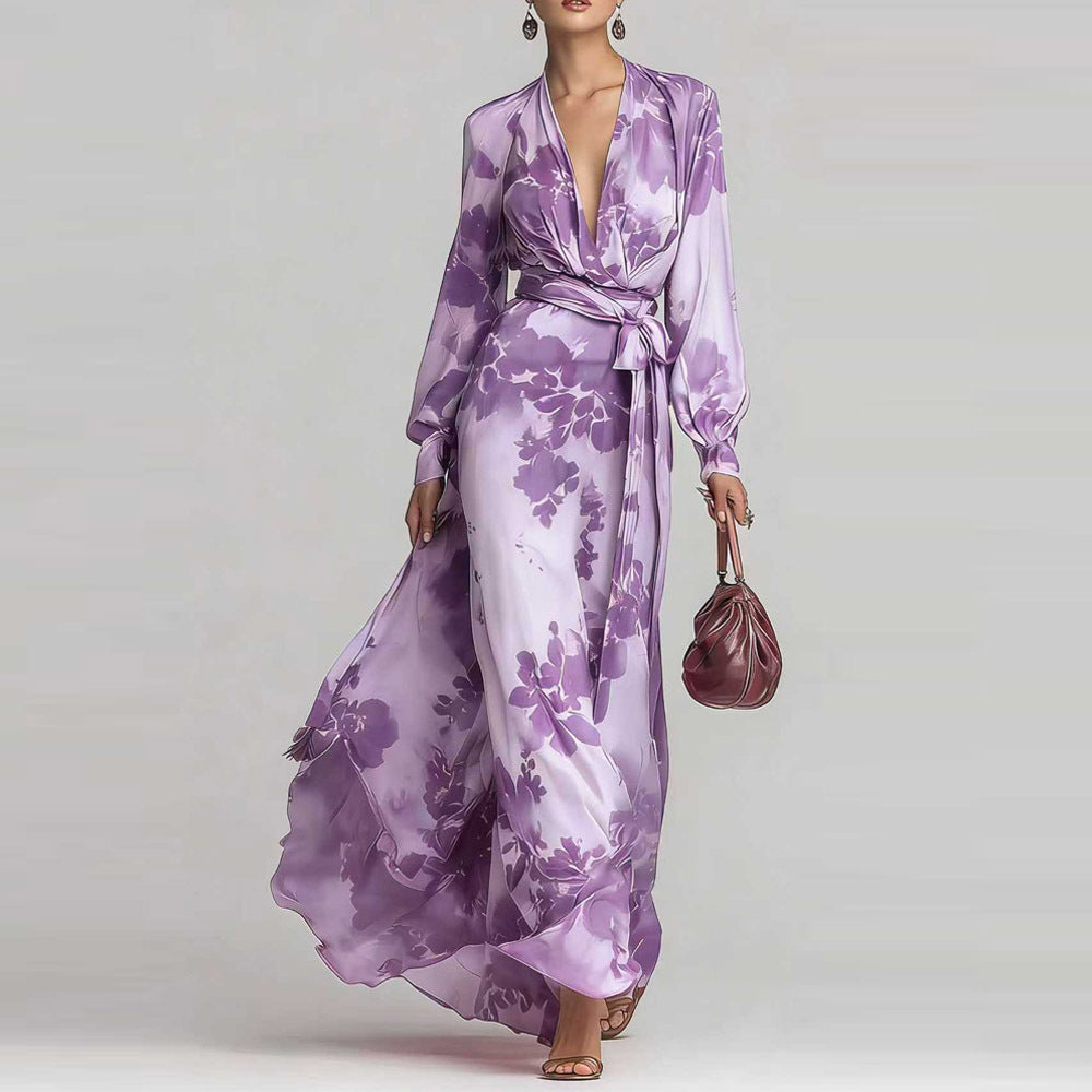 Aurora Sinclair | Floral Chiffon Maxi Dress For Women