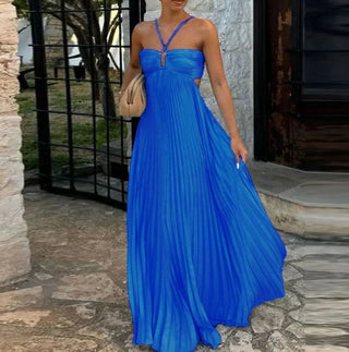 Lily Crompton | Pleated Halter Maxi Dress For Women