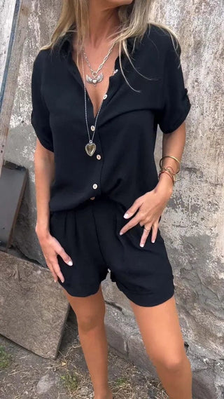 Brooke Henley | Linen Shorts & Shirt Set For Women