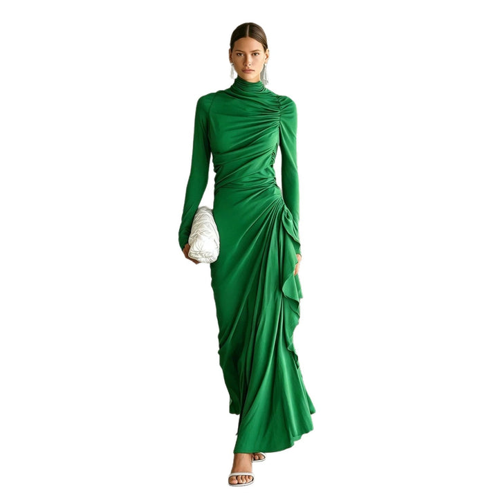 Imogen Wright | High-Neck Draped Maxi Dress For Women