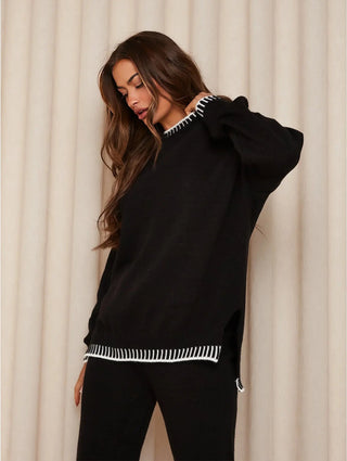 Charlotte Reid | Oversized Knit Wide Leg Lounge Set For Women