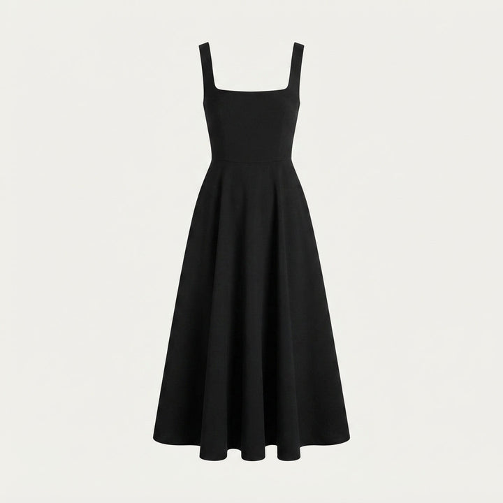 Chloe Harrington | Elegant Black Midi Formal Dress For Women