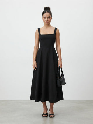 Chloe Harrington | Elegant Black Midi Formal Dress For Women