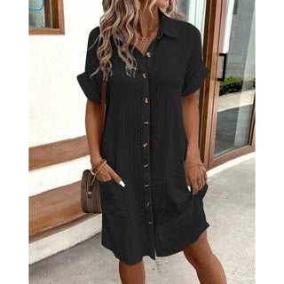 Emilia Weston | Cotton Linen Shirt Mini Dress For Women
