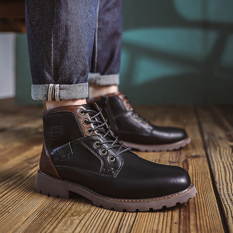 Hugh Kingsley | Retro Leather Boots For Men
