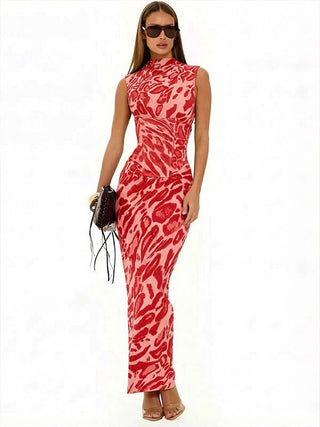 Tara Hughes | Leopard Print Bodycon Maxi Dress For Women