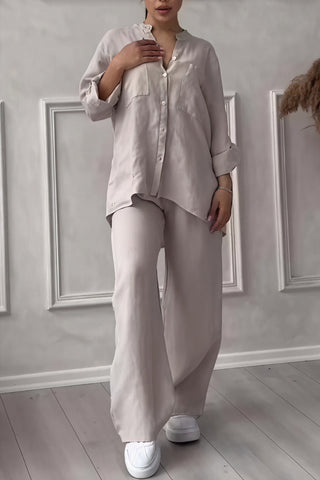 Harriet Campbell | Linen-Feel Wide Leg Two Piece Set For Women