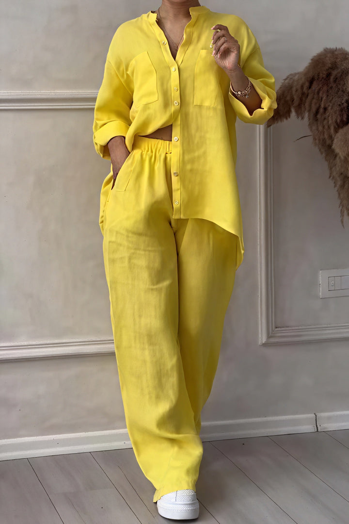 Harriet Campbell | Linen-Feel Wide Leg Two Piece Set For Women